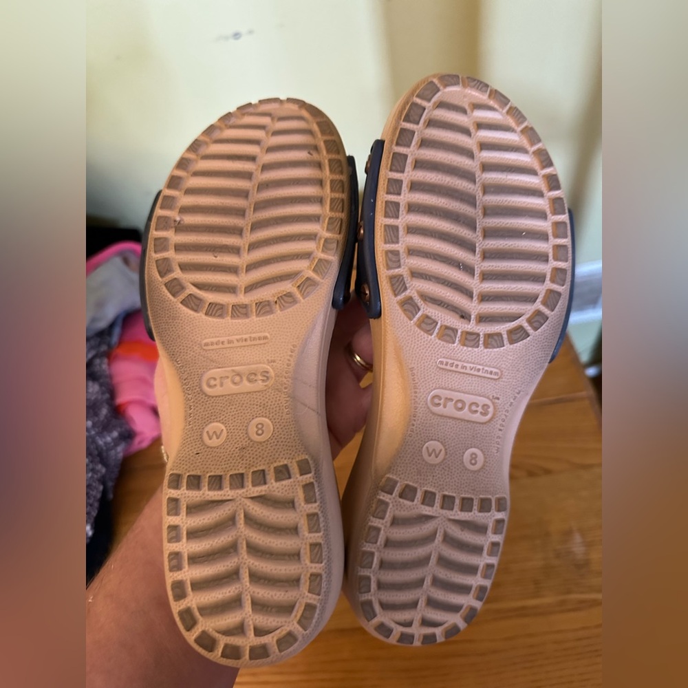 NWT Crocs Women's Size 10 Sarah Buckle Slip On Comfort Sandals Blue Copper - Picture 2 of 3